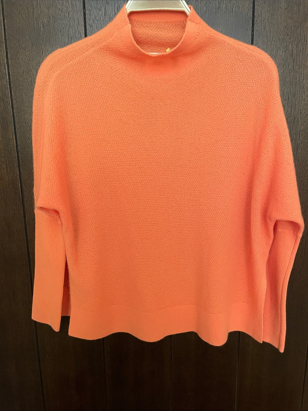 Anthropologie Shea 100% Cashmere Mock Neck Orange Sweater- size XXS